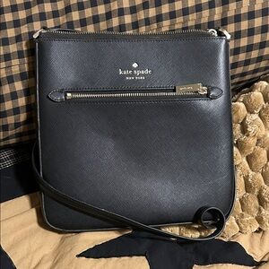 Kate Spade Black Leather Messenger Bag